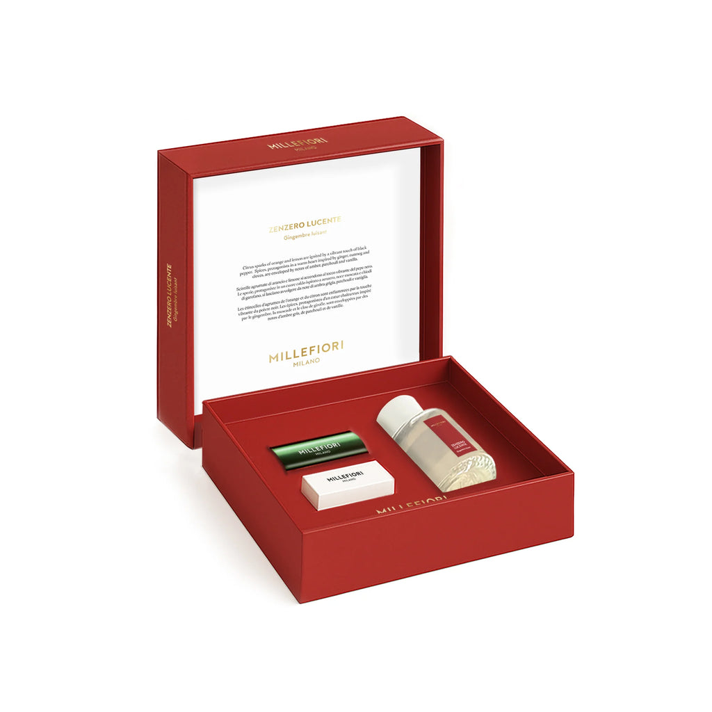 Cadeauset Geurstokjes & Autoparfum - Zenzero Lucente - Limited Edition
