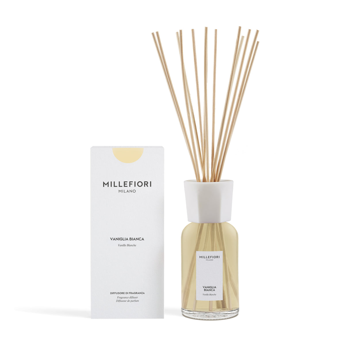 Milano Geurstokjes 500 ml Vaniglia Bianca