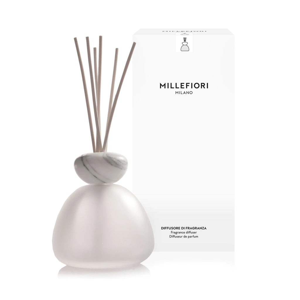 Air Design Geurstokjes Marmer Mat Glas - Witte Dop