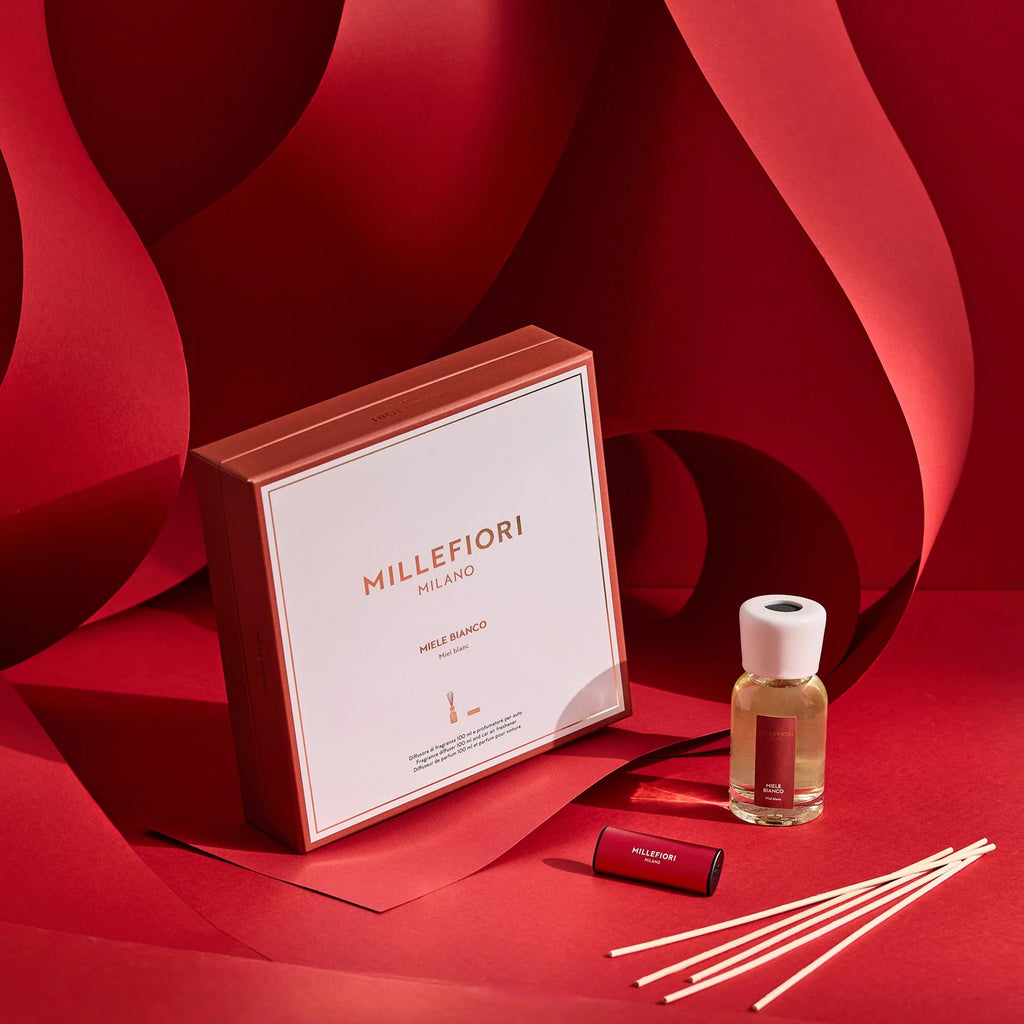 Cadeauset Geurstokjes & Autoparfum - Miele Bianco - Limited Edition
