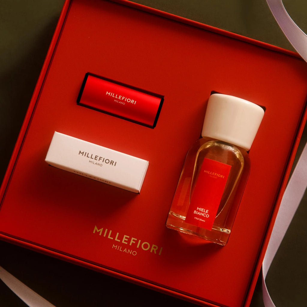 Cadeauset Geurstokjes & Autoparfum - Miele Bianco - Limited Edition